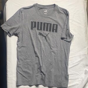 PUMA Men's Heather Gray Logo Tee